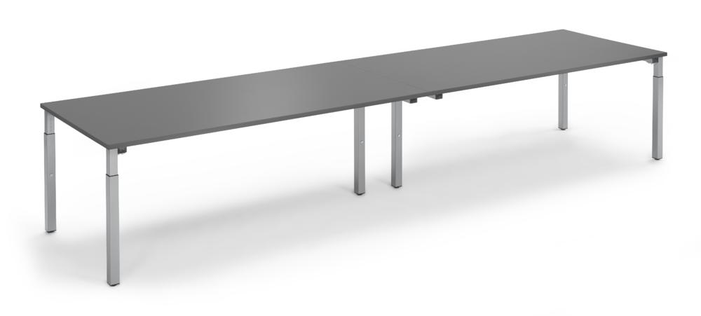Konferenztisch System MODUL | antraciet | 3200 | 1600 | aluzilver RAL 9006