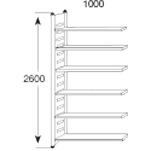 Stalen schroefrek STE 1500 | 2600 | Magazijnstelling | 1000 | 500