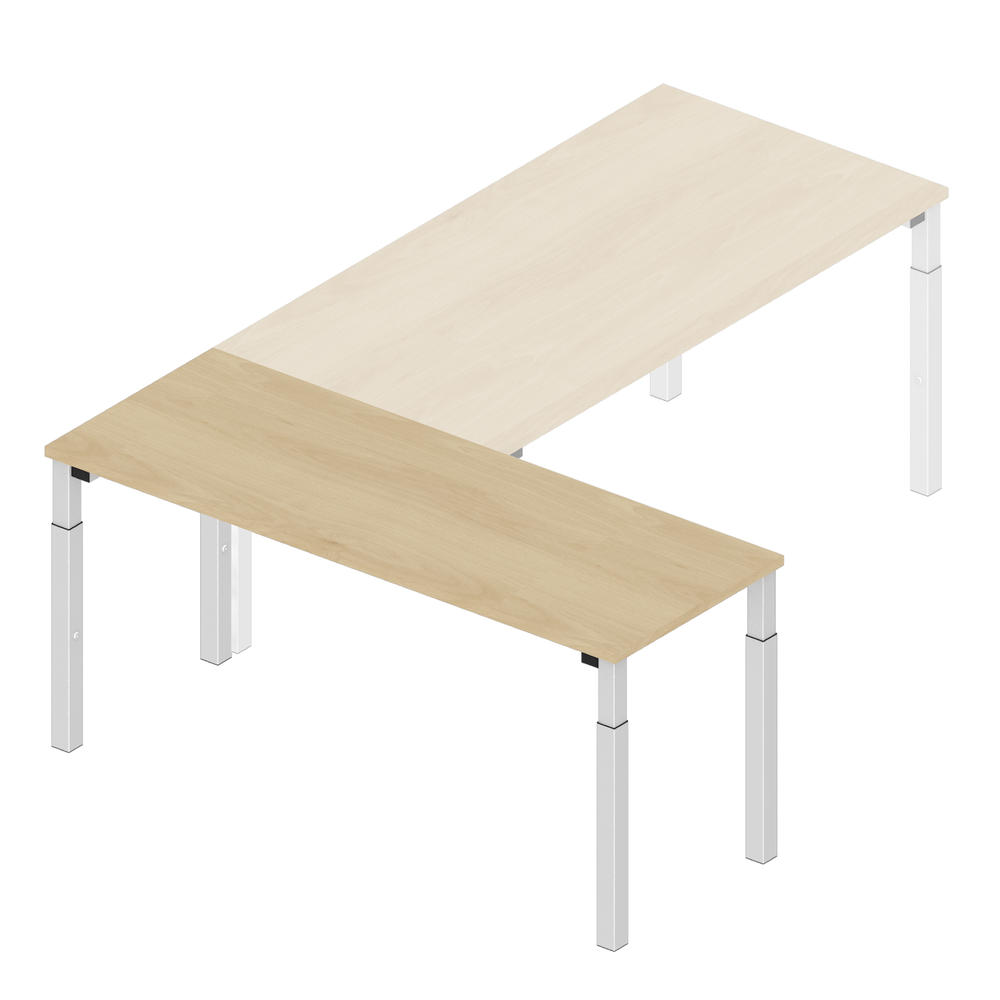 Aanbouwbladen 1600 voor 4-poot PROFI MODUL | beukdecor | aluzilver RAL 9006