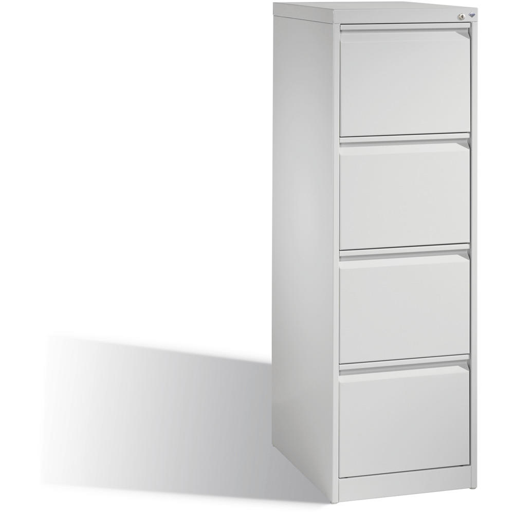 Metalen hangmappenkast | lichtgrijs RAL 7035 | enkelbanig | 4 lades