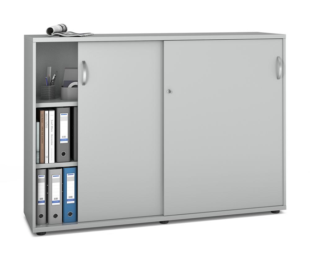 Schuifdeurkast MULTI MODUL-PRO | lichtgrijs | 1600 | 1140 mm (3 OH)