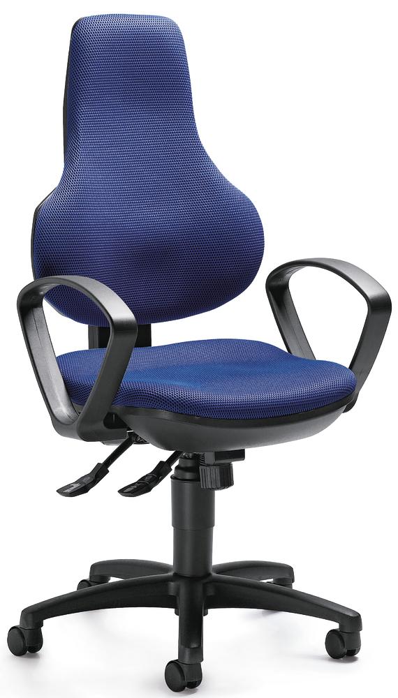 Bureaustoel COMFORT FIT met armleggers | blauw | zwart | vaste armleggers