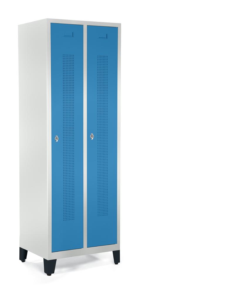 Garderobekasten SYSTEEM SP1 met poten | lichtblauw RAL 5012 | met poeten | 300 | cilinderslot