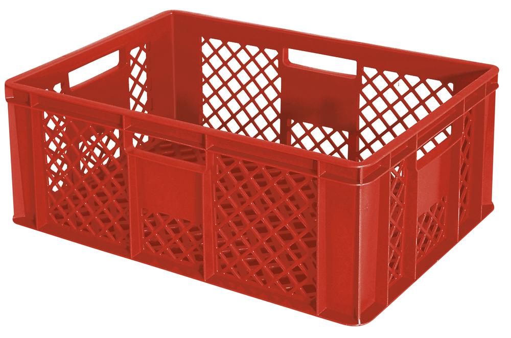 Stapelbare bak | rood | 240 | 400 | 600 | geperforeerde wanden
