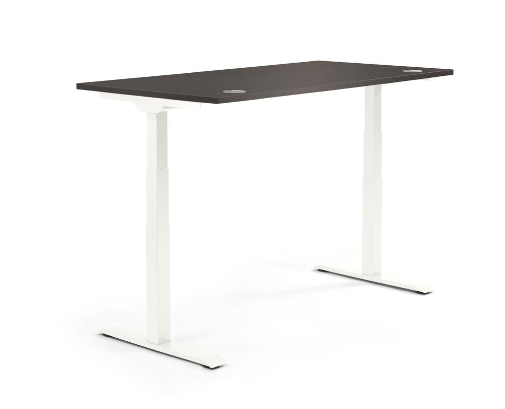Hoogteverstelbare bureau FLEX MODUL | eik donker | 2000 | wit