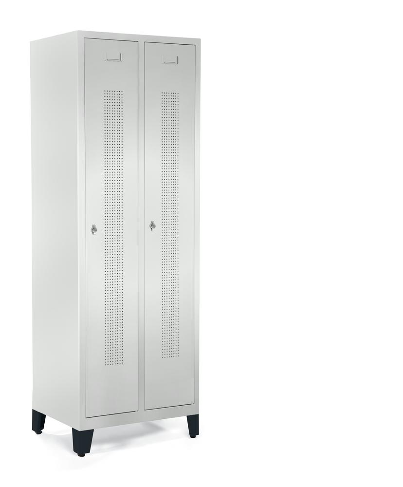 Garderobekasten SYSTEEM SP1 met poten | lichtgrijs RAL 7035 | met poeten | 300 | cilinderslot