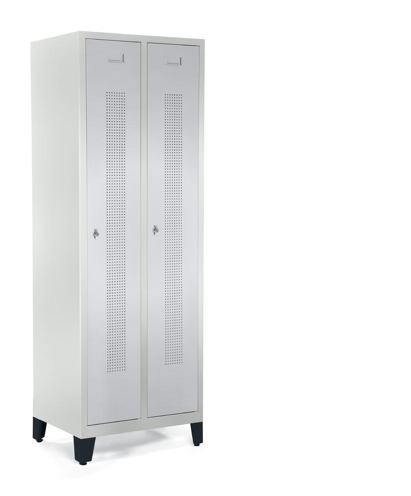 Garderobekasten SYSTEEM SP1 met poten | aluzilver RAL 9006 | met poeten | 300 | cilinderslot