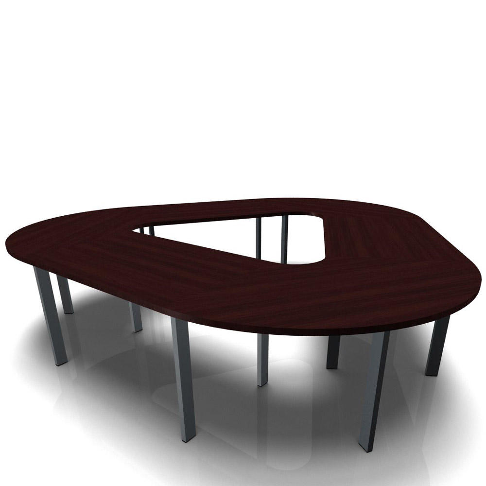 Conferentietafel DELTA-ORBIS | wenge | 3285 | driehoekig, 12 zitplaatsen | donkergrijs RAL 7012