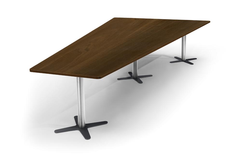 Conferentietafel DUBLIN | nootdecor donker | 3800 | verchroomd