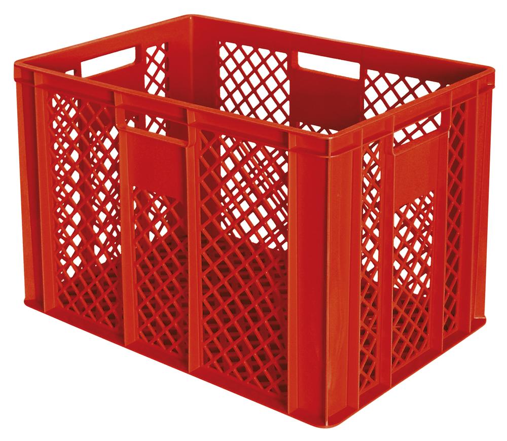 Stapelbare bak | rood | 410 | 400 | 600 | geperforeerde wanden