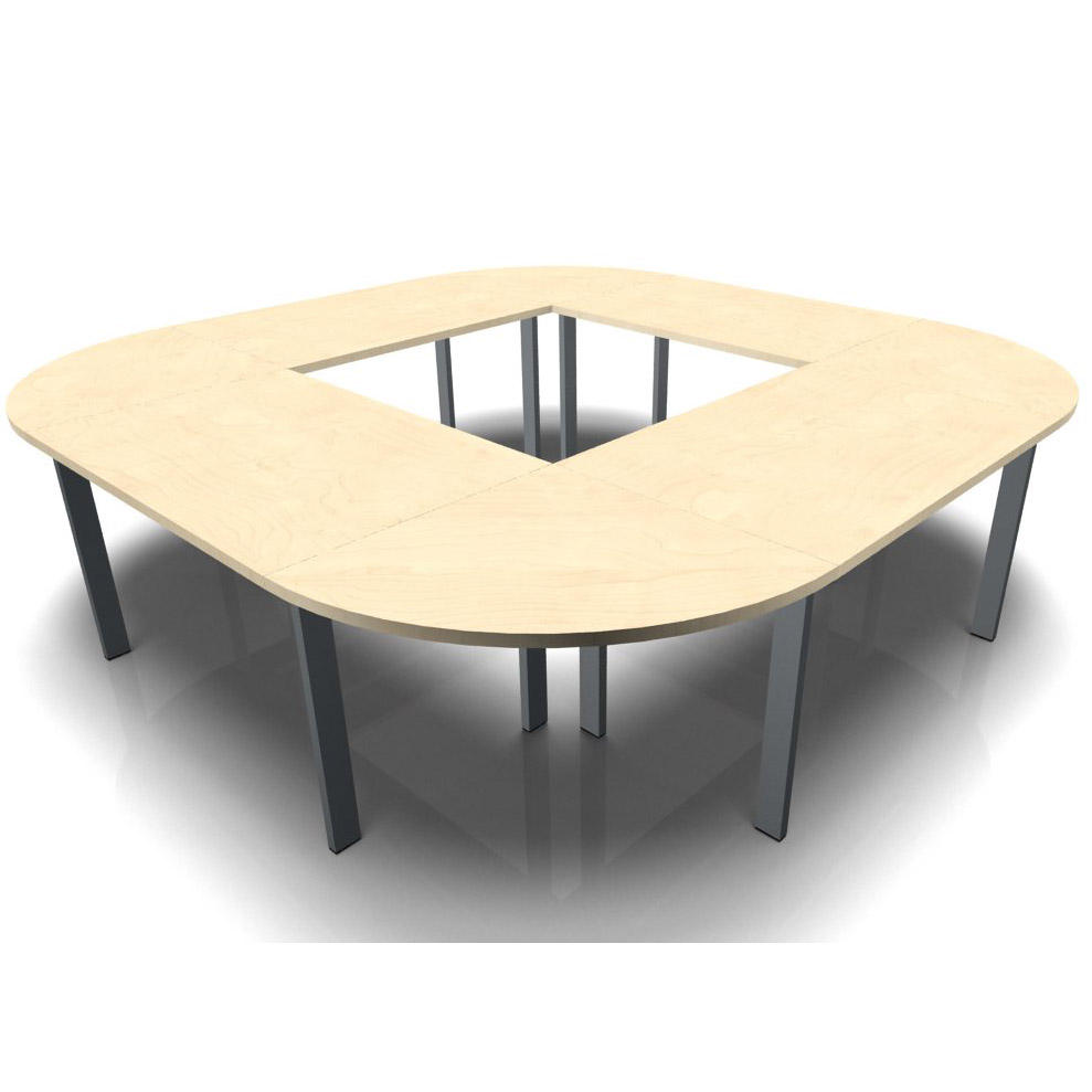 Conferentietafel DELTA-ORBIS | esdoorndecor | 3200 | vierkant, 12 zitplaatsen | donkergrijs RAL 7012