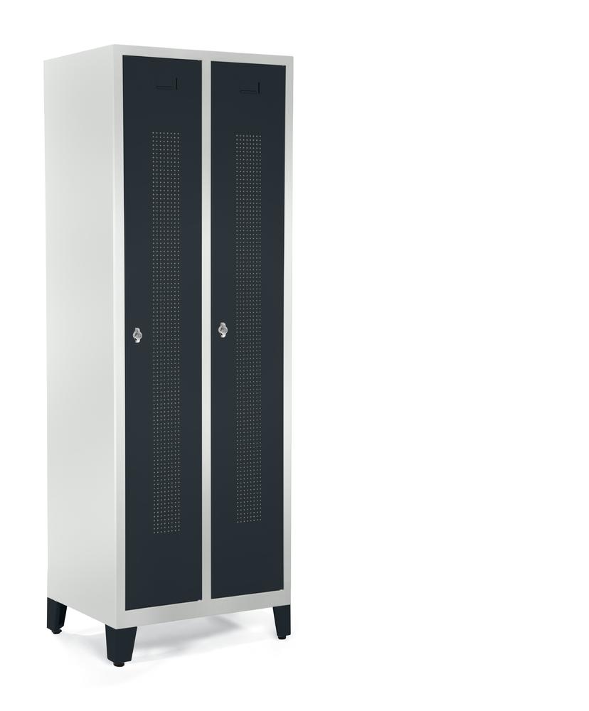 Garderobekasten SYSTEEM SP1 met poten | antraciet RAL 7021 | met poeten | 300 | cilinderslot