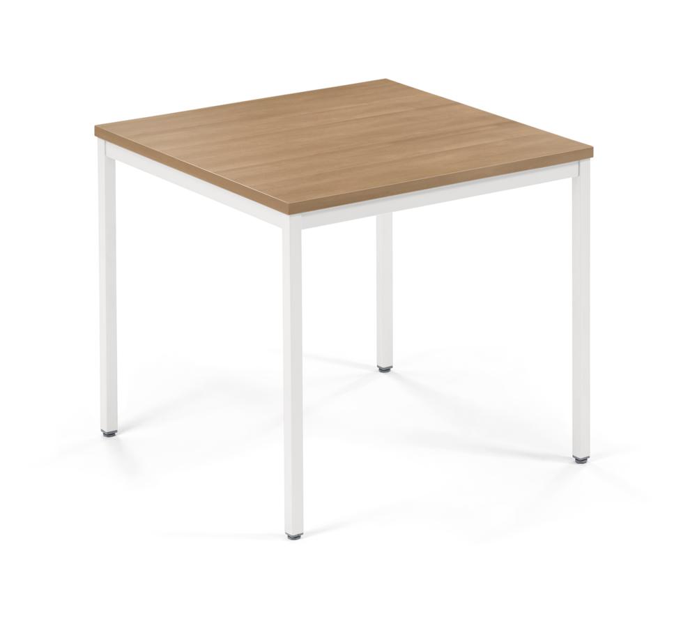 Conferentietafel MODUL | nootdecor | 800 | 800 | wit RAL 9016 | vierkant