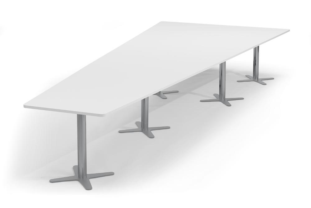 Conferentietafel DUBLIN | wit | 5000 | aluzilver RAL 9006
