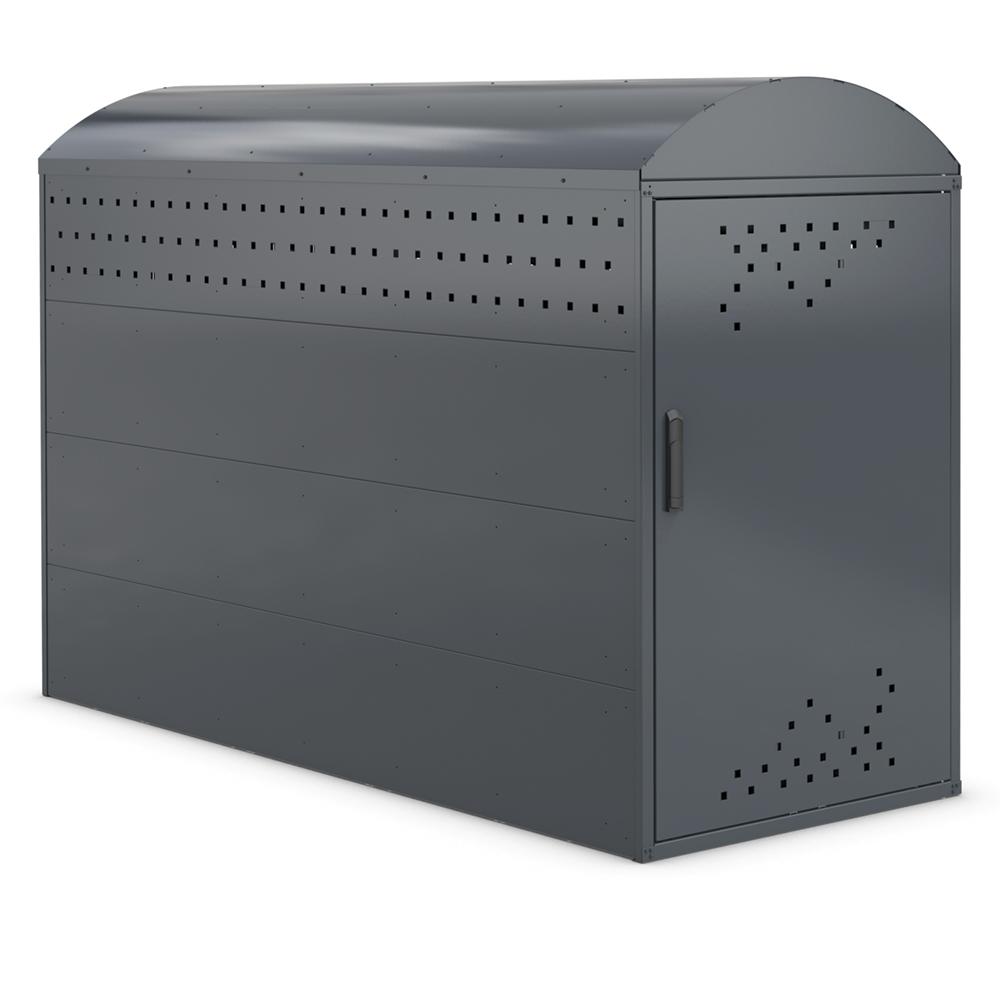 Fietsenberging Bike Box | antracietgrijs RAL 7016 | Basiselement met 2 zijwanden | gebogen dak