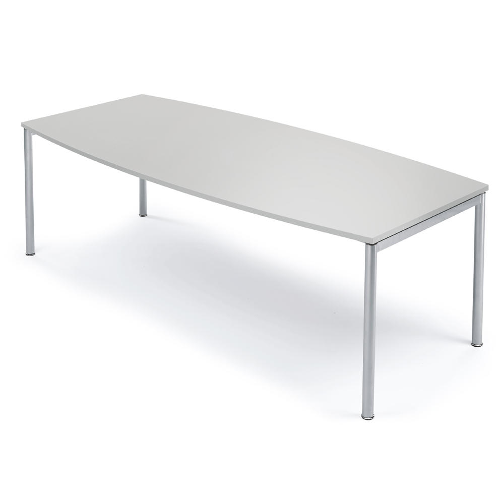Conferentietafel MODUL, bootvorm | lichtgrijs | 2200