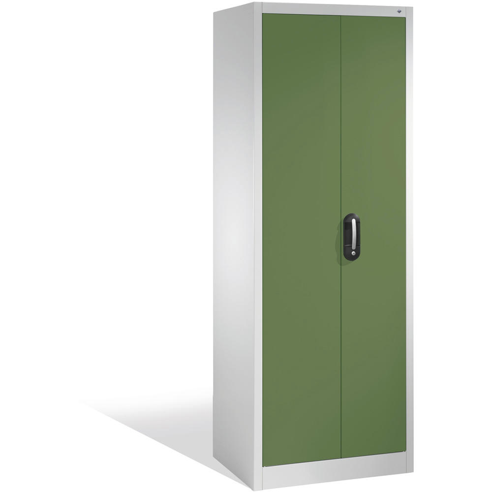 Kantoorkast met draaideuren, staal ERGO LOCK 4 | resedagroen RAL 6011 | 800 | 500