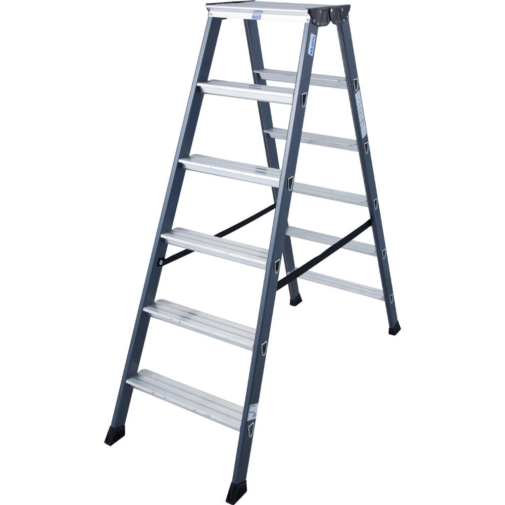 Dubbele trap geanodiseerd, 2 x 6 treden | 2850