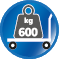Belastbar bis 600 kg Belastbar bis 600 kg