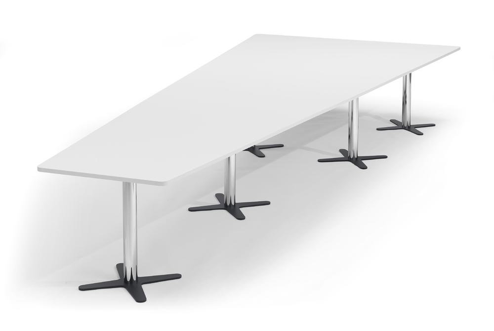 Conferentietafel DUBLIN | wit | 5000 | verchroomd