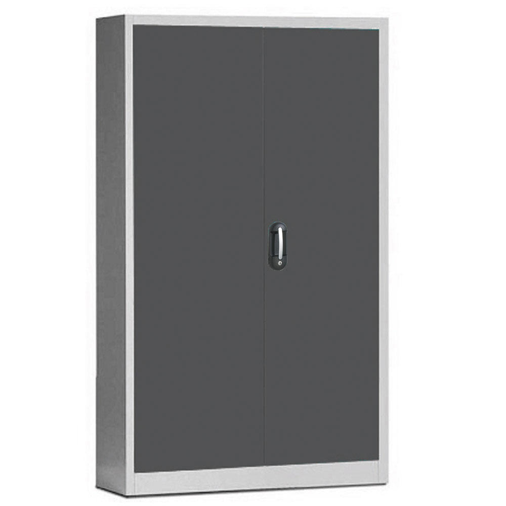 Kantoorkast met draaideuren, staal ERGO LOCK 4 | zwartgrijs RAL 7021 | 1200 | 500