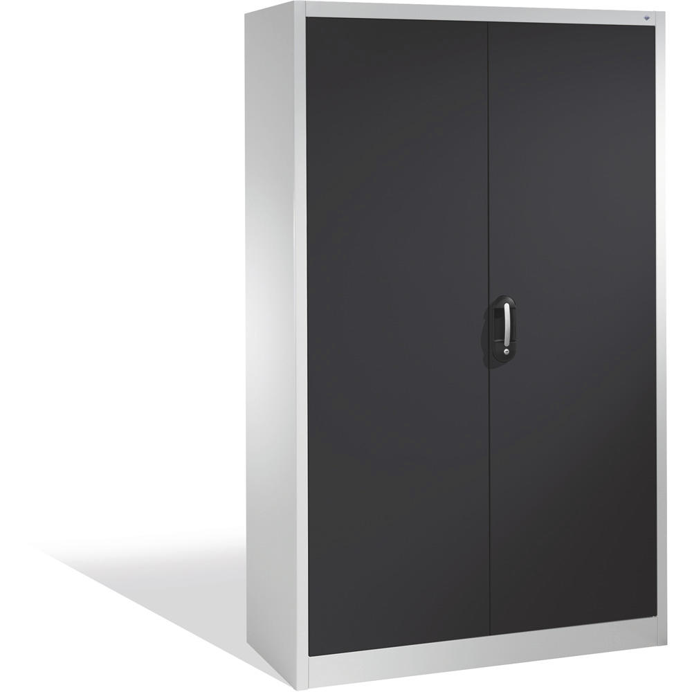 Kantoorkast met draaideuren, staal ERGO LOCK 4 | zwartgrijs RAL 7021 | 1200 | 400