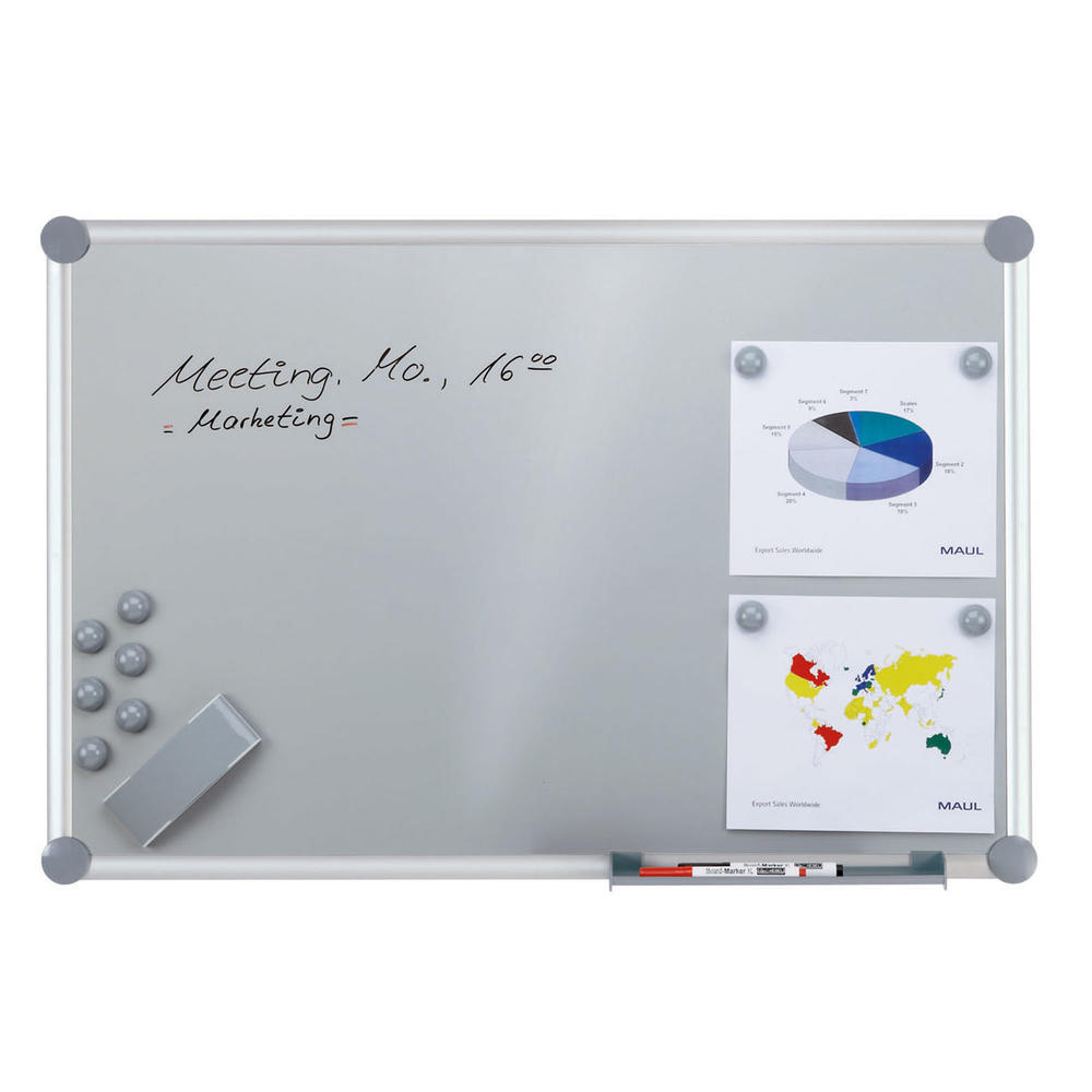 Complete whiteboardset, zilverkleurig | B 1800 x H 900 x T 30 mm