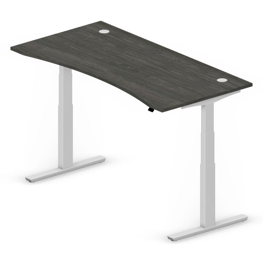 Zit-/stabureautafel cockpit PROFI MODUL | eik donker | 2000 | aluzilver