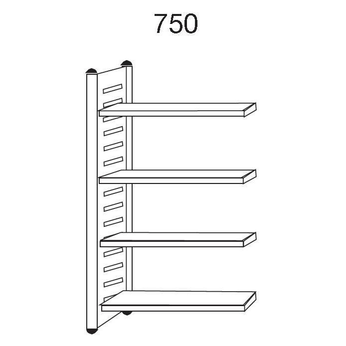 Stalen schroefrek STE 1500 | 1800 | Magazijnstelling | 750 | 400