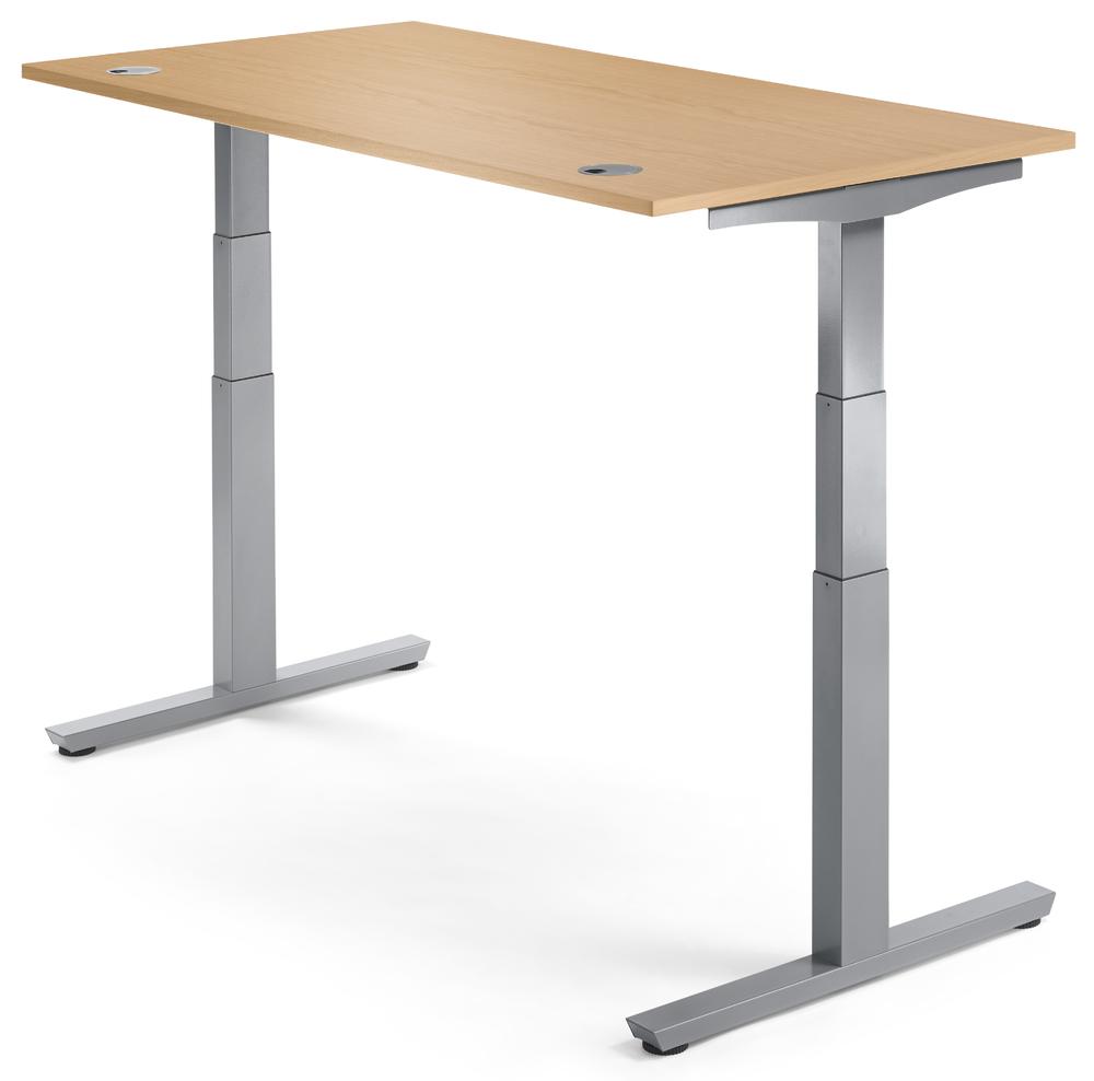 Hoogteverstelbare bureau PROFI MODUL | nootdecor | 2000 | aluzilver