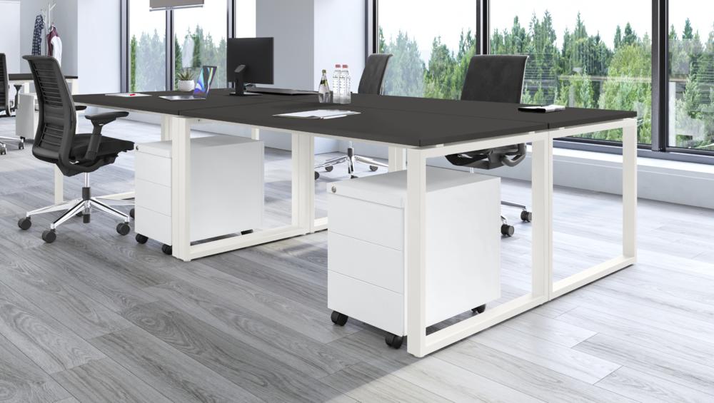 Vergader- en conferentietafels CELSUS | antraciet | 1600 | 800 | wit