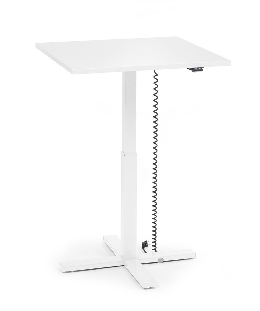 Verstelbaar bureau MODUL monozuil | wit | bladvorm vierkant, B 800 x D 800 | wit