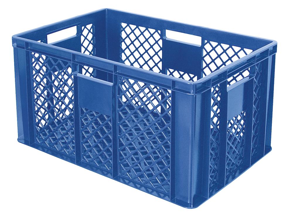 Stapelbare bak | blauw | 320 | 400 | 600 | geperforeerde wanden