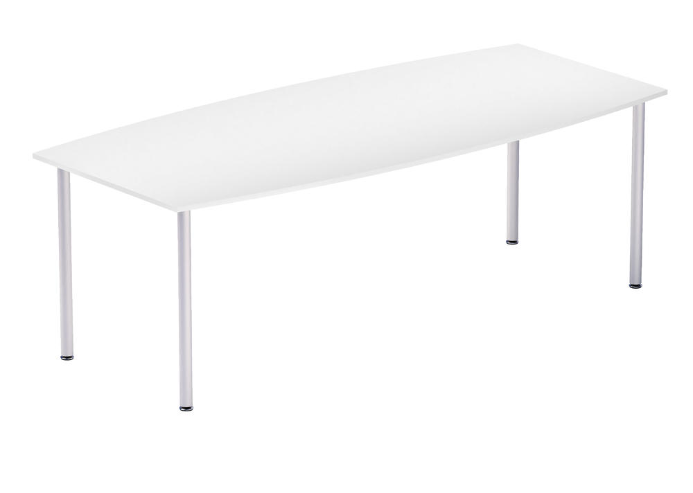 Conferentietafel MODUL, bootvorm | wit | 2200