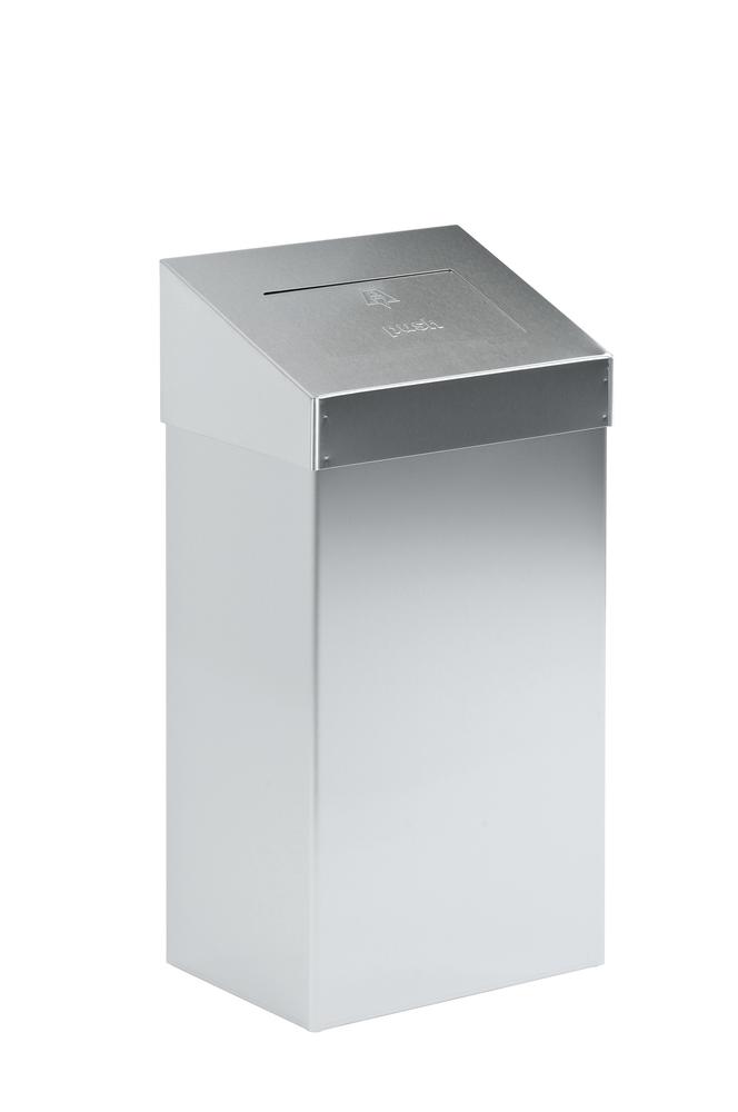 Afvalbak sanitair met push-deksel | edelstaal | 50,00