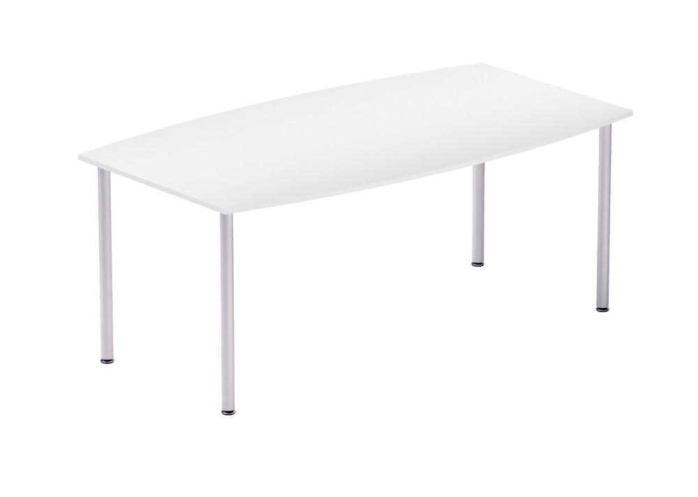 Conferentietafel MODUL, bootvorm | wit | 1800