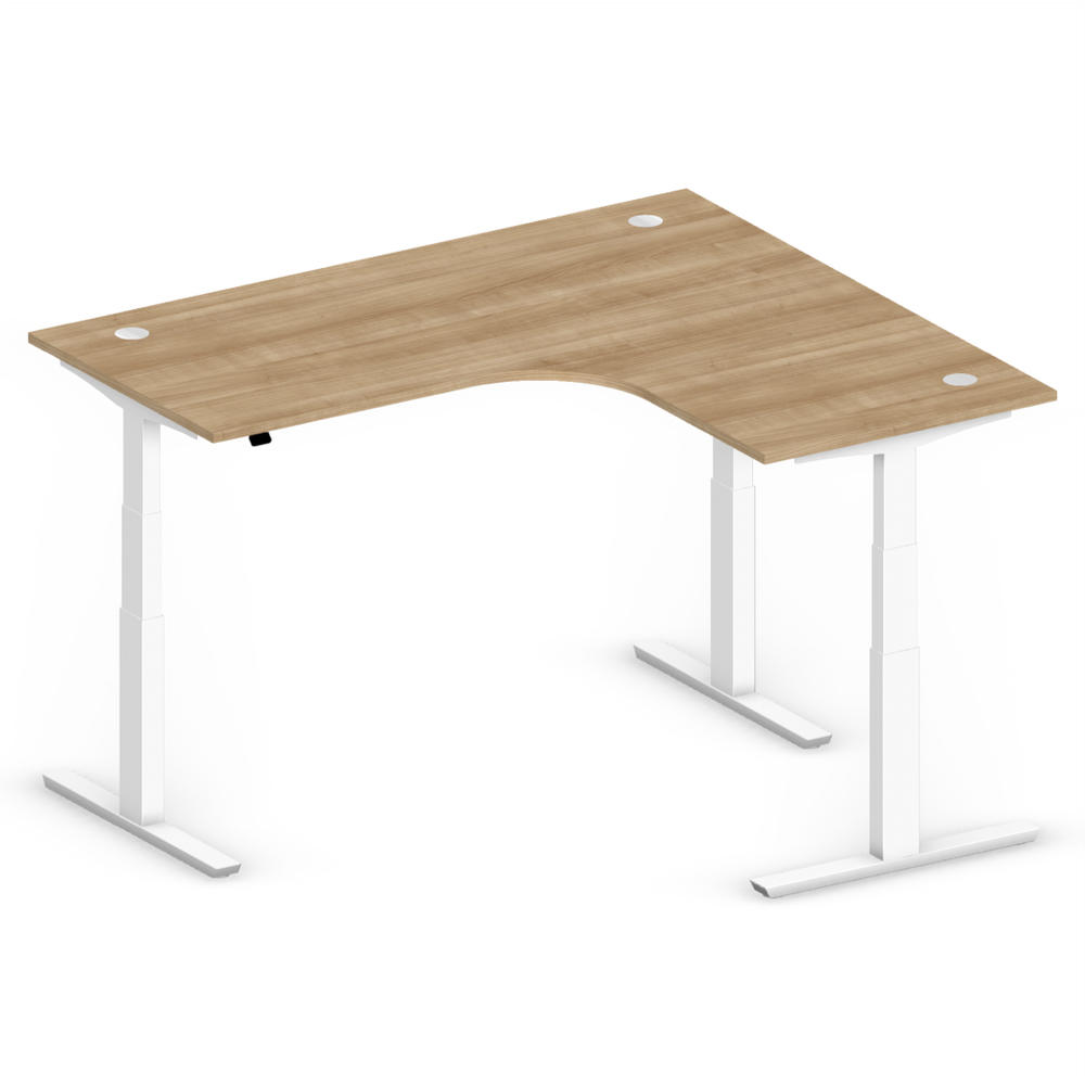 XXL-zit-/stabureautafel jumbo PROFI MODUL | nootdecor | wit | hoekbureau rechtszijdig