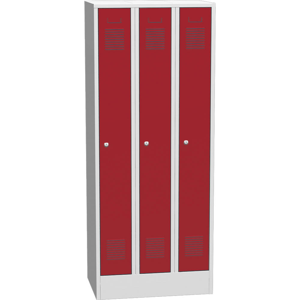 Metalen garderobekast Delta PROTECT | vuurrood RAL 3000 | 200 | haak- en oogslot