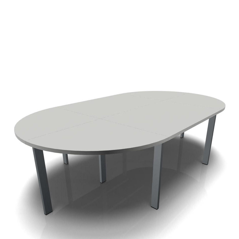Conferentietafel DELTA-ORBIS | lichtgrijs | 3200 | ovaal, 8 zitplaatsen | donkergrijs RAL 7012