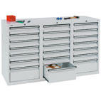 Dossierkast SYSTEM DTS 410 | lichtgrijs RAL 7035 | 900 | 1500 | 21 lades