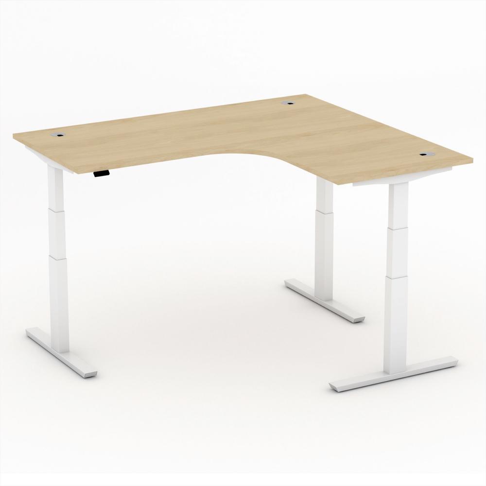 XXL-zit-/stabureautafel jumbo PROFI MODUL | beukdecor | wit | hoekbureau rechtszijdig