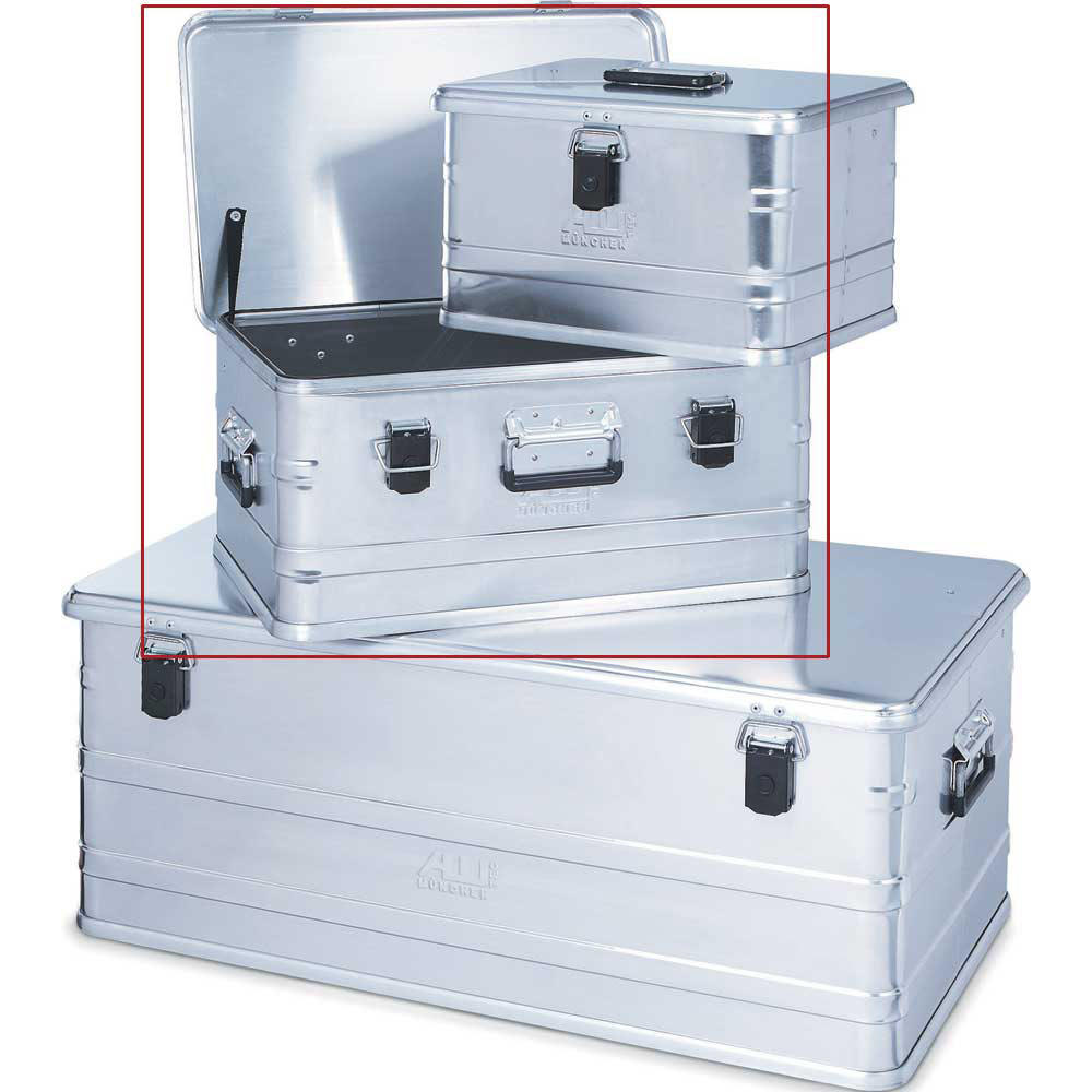 Professionele aluminium transportkist, 48 liter | zonder stapelhoeken | 48,00