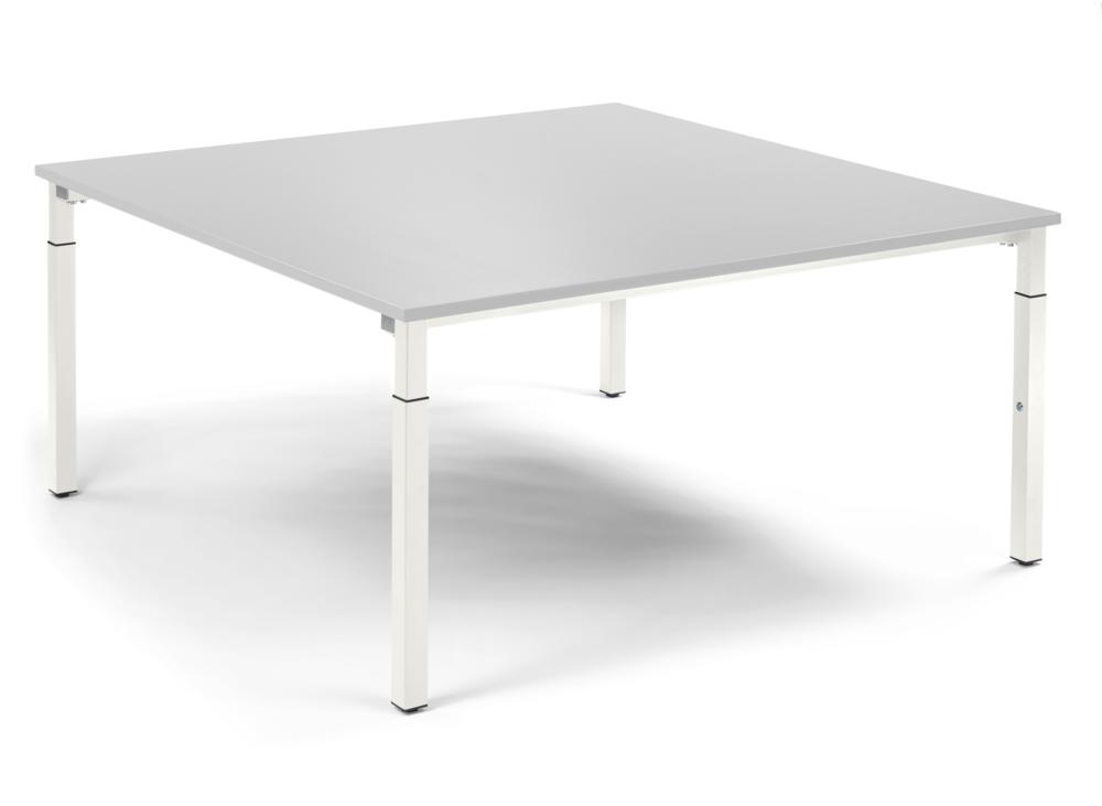 Konferenztisch System MODUL | lichtgrijs | 1600 | 1600 | wit RAL 9016