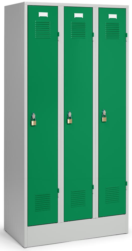 Metalen garderobekast Delta PROTECT | verkeersgroen RAL 6024 | 300 | haak- en oogslot