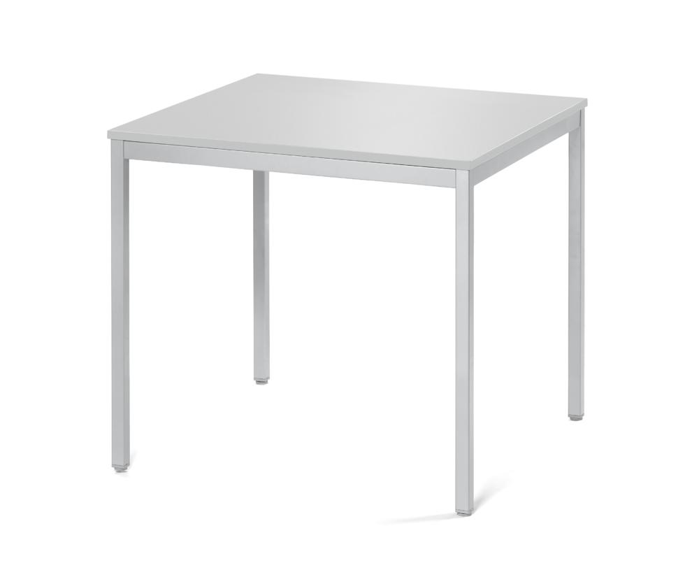 Vergader- en conferentietafel MODUL | lichtgrijs | 800 | 800 | aluzilver RAL 9006 | vierkant