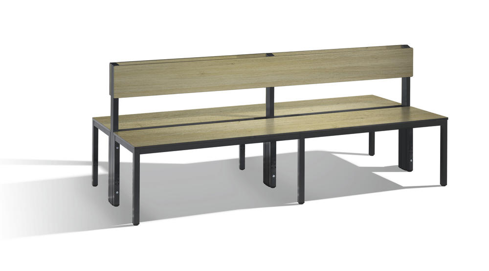 Dubbelzijdige bank met rugleuning Basic Plus | eikdecor | 1960 | Met rugleuning | dubbelzijdige zitbank | zonder schoenenrooster