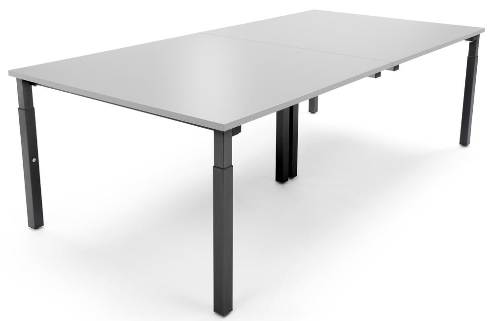 Conferentietafel-Systeem MODUL | lichtgrijs | 3200 | 1600 | zwart RAL 9005