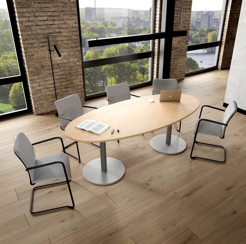 Vergadertafels MODUL met schotelvoet