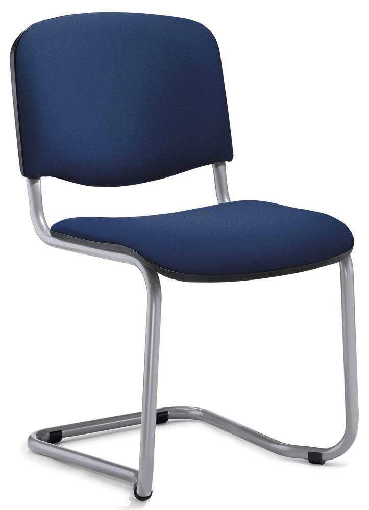 Bezoekerssledestoel ISO | donkerblauw | aluzilver