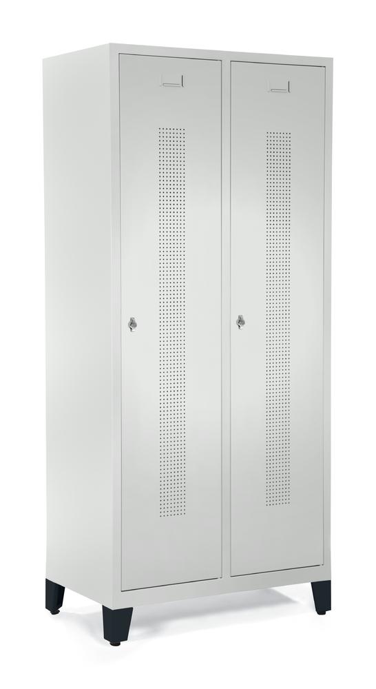 Garderobekasten SYSTEEM SP1 met poten | lichtgrijs RAL 7035 | met poeten | 400 | cilinderslot